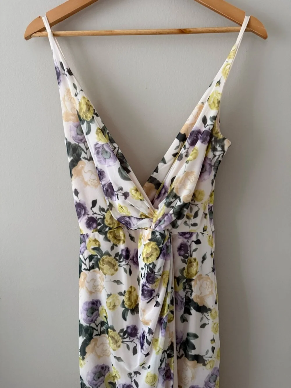 Abercrombie - Mesh Twist Wrap Maxi Dress - Cream Floral